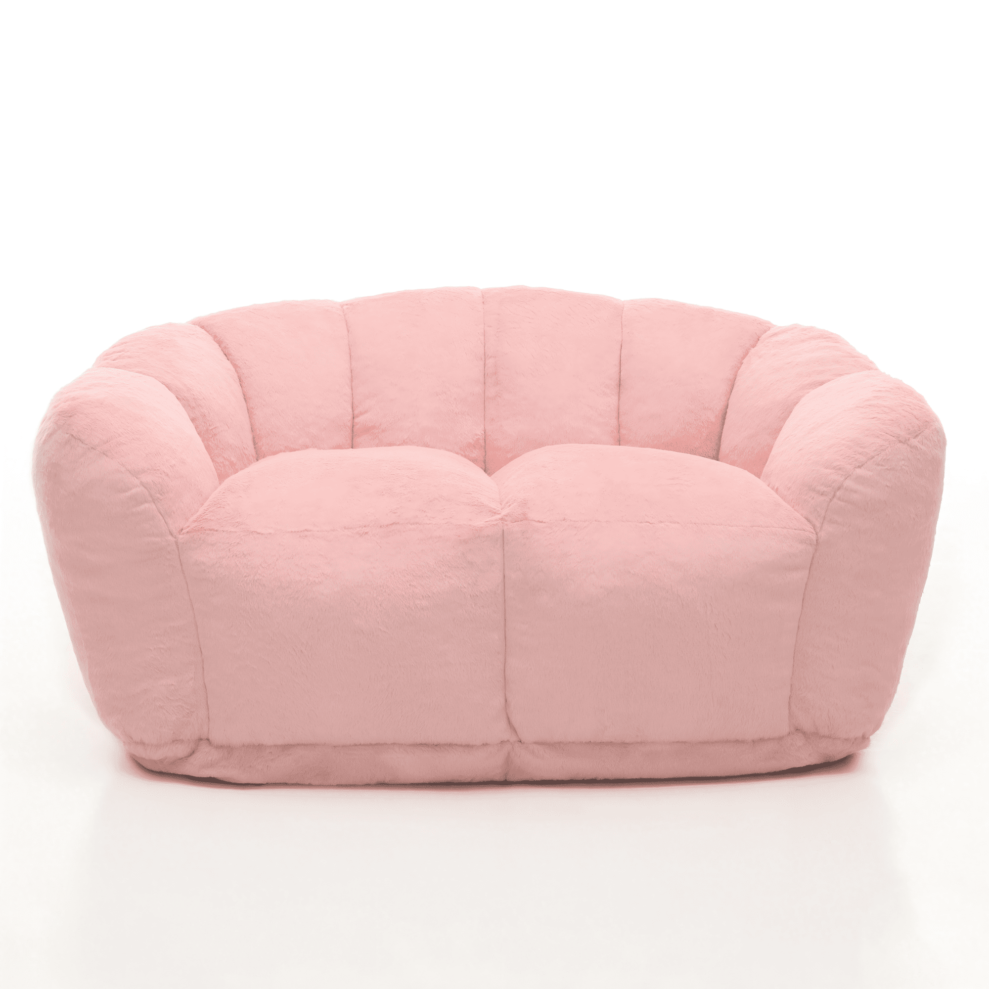 Oversized Floor Sofa for Living Room Bedroom, Bean Bag Chair for Adults, Ultra Soft Fluffy Loveseat Bean Bag Sofa, Cozy Reading Chair with Filler, Pink