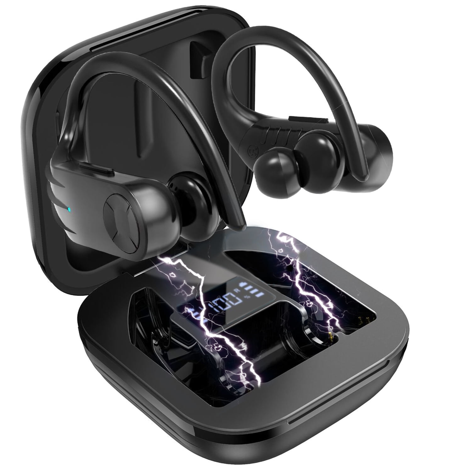 with Microphone and Charging Box,Earphones Compatible with iOS and Android Smartphones and Tablets Wireless Bluetooth Headset Bluetooth in Ear Headphones Double Ear Canal Call Technology 