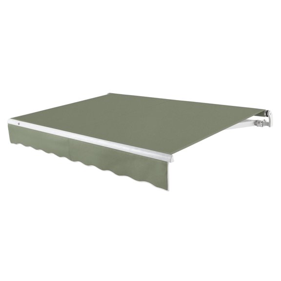 Awntech 12 Ft Maui Left Motorized Heavy Duty Patio Retractable Awning (144in x 9.25in x 120in), Sage