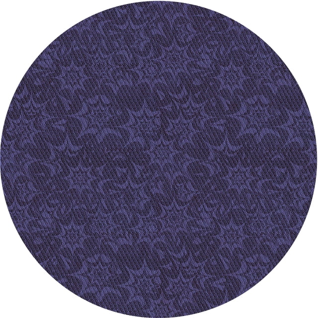 Ahgly Company Tapis Rond Lavable en Machine Intérieur Transitionnel Violet Pervenche Profond, 6 Pieds Rond