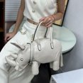 thumbnail image 6 of 3D Rhinoceros Shape Crossbody Purses Leather Shoulder Bag Top Handle Handbags for Womens, 6 of 9