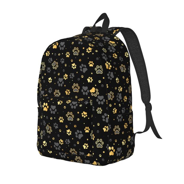 Easygdp Gold Dog Paw Mochila de Lona Resistente para Laptop, Compatible con Laptops de 15 a 17 pulgadas, Ideal para Escuela, Trabajo y Viajes-Small