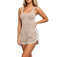 thumbnail image 6 of Naotn Two-piece Workout Sets for women Summer Casual Sleeveless Tank Top and Shorts Comfy Soft Colorblock Ribbed Set, 6 of 7