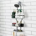 thumbnail image 7 of Over Shower Head Shower Caddy 3 Tier Hanging Organizer with Soap Holder and Hooks, Black, 7 of 7