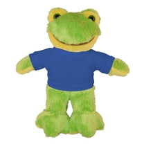 Made by Aliens Personalized Floppy Frog with Tee Stuffed Animal Plush Toy -Custom Text on Shirt - Perfect Gift for Valentine Day- Graduation Day-Birthday -8 inches (Royal Blue)