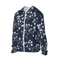 thumbnail image 2 of Rocae Cherry Blossoms on Navy Background Print Breathable Sun Protection Hoodie Quick-Dry Lightweight Long Sleeve Hoodie Unisex Running Sports Shirt X-Large, 2 of 9