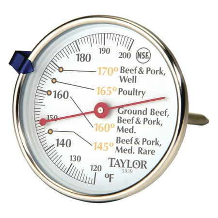 Read Dial Thermometer - Taylor 5939N Meat Dial Thermometer