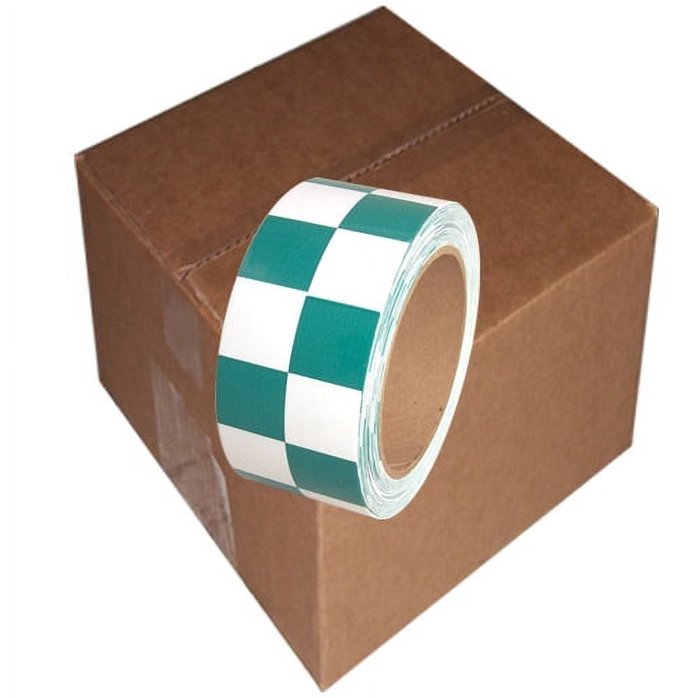 Checkerboard Vinyl Tape 2" X 36 Yard Roll Green / White (24 Roll/Case)