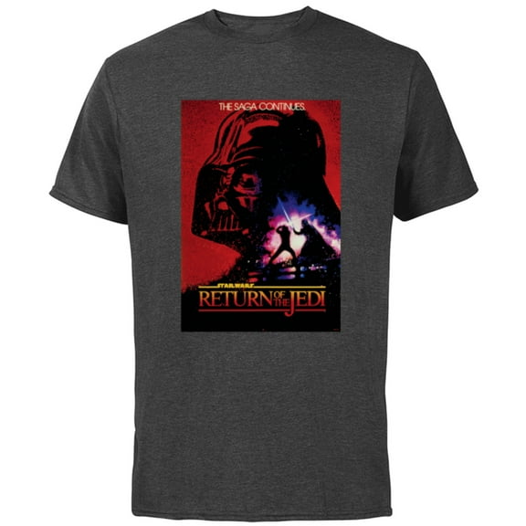 Star Wars Return of the Jedi Red Darth Vader Vintage Poster - Short Sleeve Cotton T-Shirt for Adults - Customized-Charcoal Heather