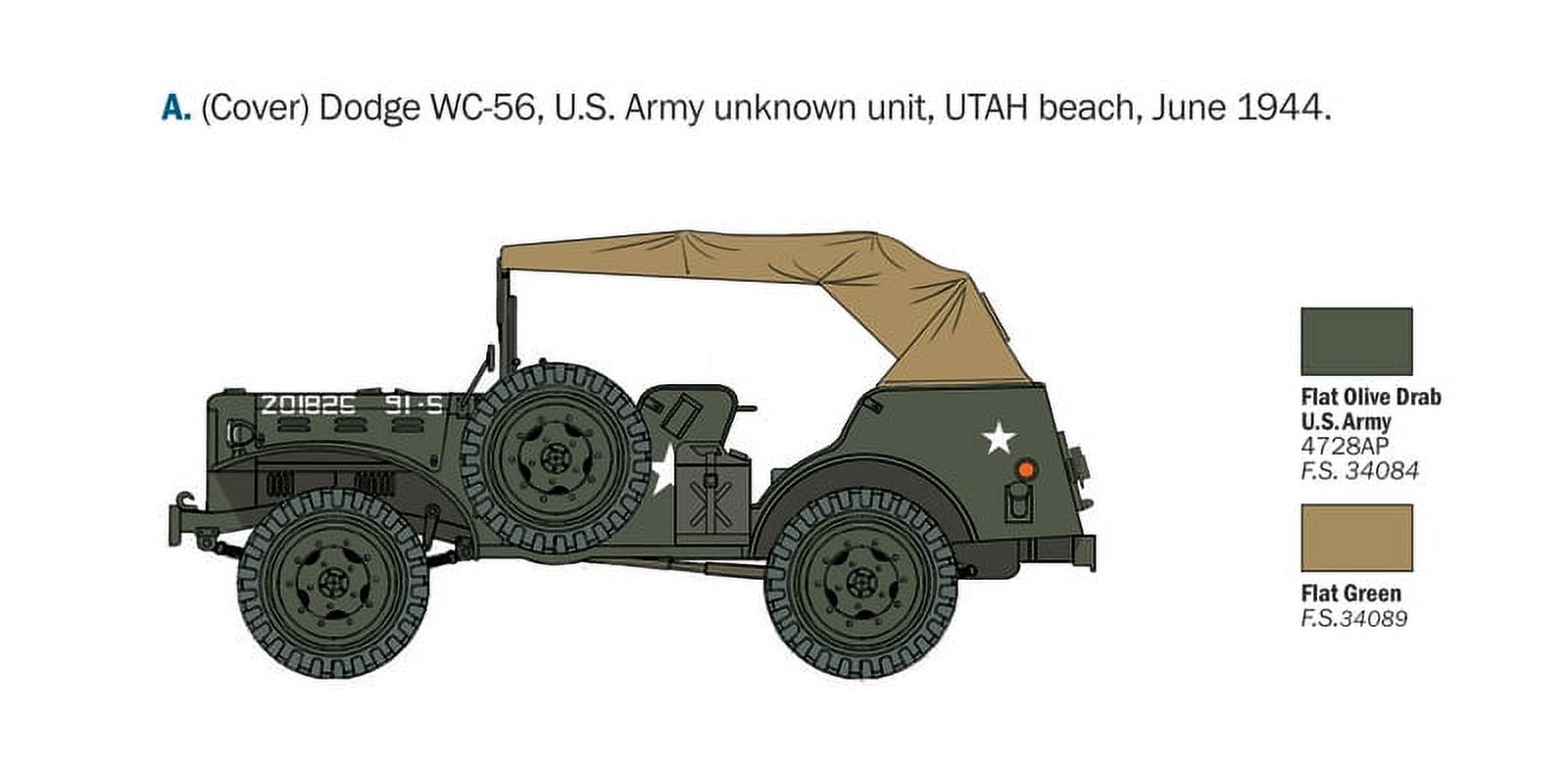Italeri 0228 Dodge Command Car WC 56/57 Command Car 1/35 Scale Plastic Model Kit