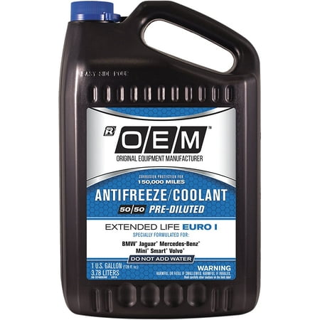 Recochem European Vehicles Premium Antifreeze 50/50 Extended Life Coolant - Euro I Blue 1 Gallon, 1 Pack