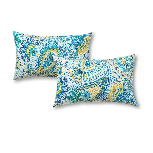 Greendale Home Fashions Baltic Blue Paisley Outdoor Rectangle Throw