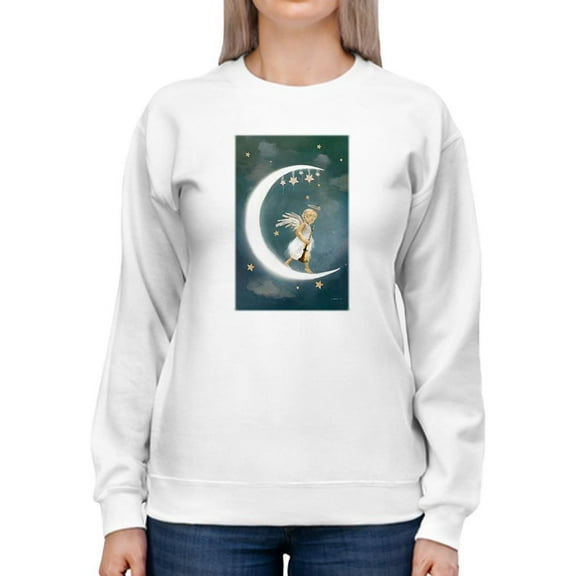 Pastell Angel Of Friendship Sweatshirt Womens -Charlotte Bird Designs, Female Casual Fit