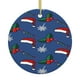 thumbnail image 1 of Adorno navideño colgante de Feliz Navidad para árbol de Navidad - Decoraciones colgantes de cerámica para fiestas - Ideas para regalar adornos navideños, 1 of 8