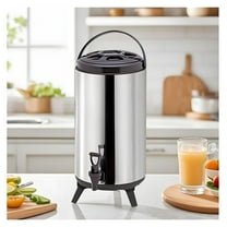 SOGA 14L Insulated Beverage Dispenser - Stainless Steel Cold & Hot Pot for Coffee, Tea, Beer - Portable Drink Container with Tap