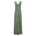 thumbnail image 5 of QATAINLAV Women's Casual Summer Loose Jumpsuits Flowy Wide Leg Jumper Pants Baggy V Neck Tank Rompers with Pockets Army Green XXL, 5 of 8