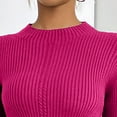 thumbnail image 5 of Jinhomg 2025 Dressy Casual Outfits for Women 2 Piece Solid Business Clothes Soft Cozy Long Sleeve Crew Neck Knit Tops with Pleated Midi Skirt Sales Today Clearance Hot Pink XL, 5 of 6