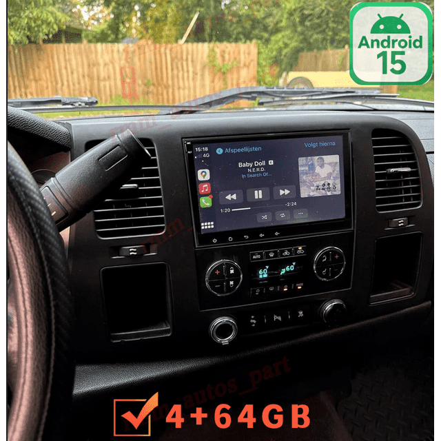 High-End 4+64G Android 15 Car Stereo For Chevrolet Silverado 2007-2013 - 8" IPS Touchscreen with CarPlay & GPS Navigation & AHD Camera