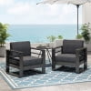 thumbnail image 2 of GDF Studio Gadd Outdoor Aluminum Club Chair with Cushions, Set of 2, Black, Dark Gray, 2 of 8