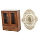 thumbnail image 4 of Armario de almacenamiento de madera, organizador de escritorio portátil, armario clásico de madera para mesa Puerta doble de 3 rejillas, 4 of 9