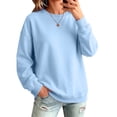 thumbnail image 2 of Women's Oversized Crewneck Sweatshirt with Drop Shoulders and Ribbed Cuffs Heather Grey Casual Top, S-2XL, 2 of 6