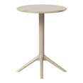 thumbnail image 4 of WestinTrends Playa 23.5" Outdoor Polypropylene Resin Round Patio Bistro Dining Table for 2, Sand, 4 of 6