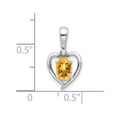 thumbnail image 3 of Real 14kt White Gold Citrine and Diamond Heart Pendant; for Adults and Teens; for Women and Men, 3 of 3