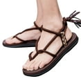 thumbnail image 3 of Sandales pour Hommes Été Couple Mode Corde Imprimée Sangle en Chevrons Chaussures de Plage Extérieures Confort et Style, 3 of 7