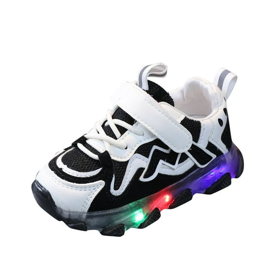 Ohufall Toddler Shoes Children Kids Baby Girls Led Light Luminous Running Sport Shoes Mesh Sneakers Clearance