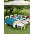thumbnail image 4 of Outdoor Tablecloths with Umbrella Hole & Zipper, Blue Daisy Vase 60 x102 Inch Rectangle Tablecloths, Spring Floral Modern Art Waterproof Table Cloth, Patio/Pool/Picnic Table Covers, 4 of 8