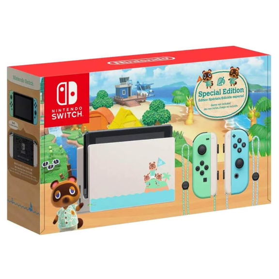 Restored Nintendo Switch V2 Animal Crossing Edition Video Game Console with 32GB Data Storage