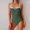 Army Green, variant on Women Sexy Tummy Control One Piece Swimsuits High Cut Bathing Suit Classic Slimming Swimwear Featuring Flattering V Notch Detail and Adjustable Straps Royal Blue S