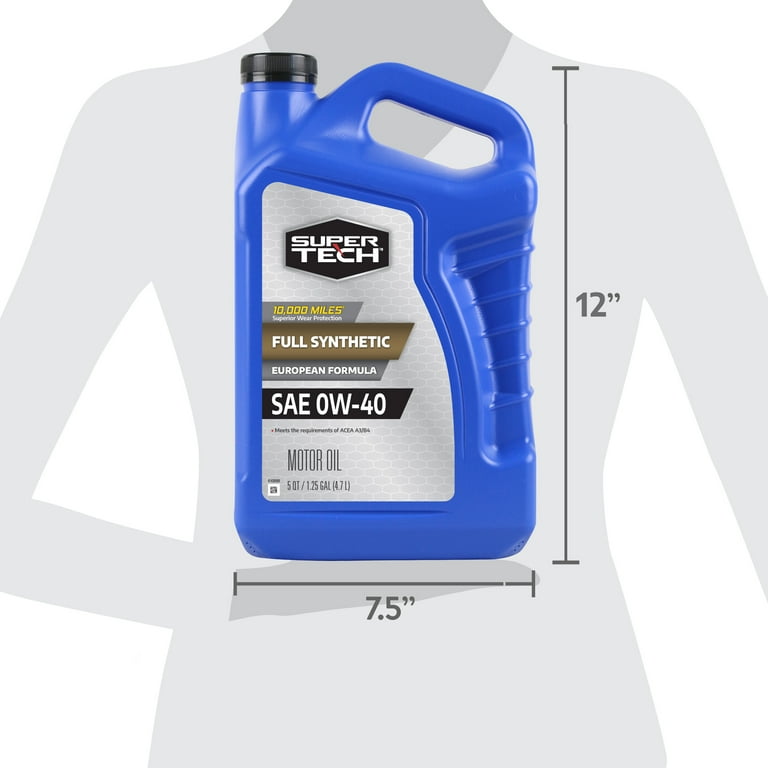 Super Tech Full Synthetic 0W-40 A3 B4 Motor Oil, 5 Quarts for