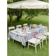 thumbnail image 3 of Outdoor Tablecloth with Umbrella Hole and Zipper, Coastal Turtle Rectangle Table Cloth 60x84 Inch Waterproof Tablecloth, Beach Nautical Ocean Coral Seahorse Vintage Picnic Table Cover for Patio, 3 of 7