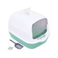 thumbnail image 1 of Arenero Gato Cerrado Filtro Anti Olor Puerta Abatible Pala Color Verde, 1 of 3