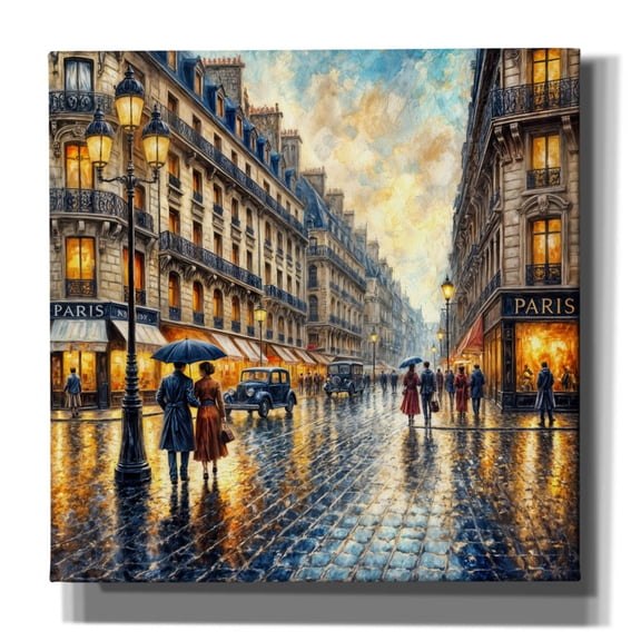 Epic Graffiti 'Rainy Day In Paris' by Rey Klimt Canvas Wall Art, 18" x 18"