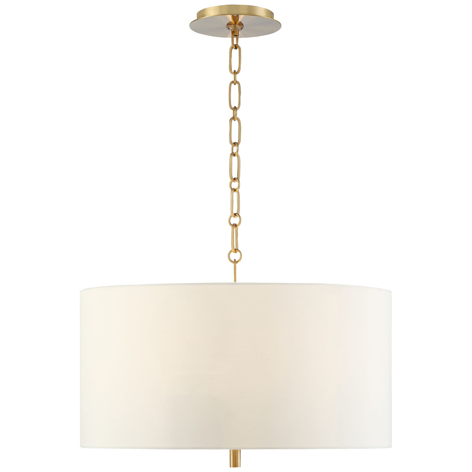 Possini Euro Design Warm Gold Pendant Chandelier 20" Wide Modern White Linen Drum Shade 4-Light Fixture for Dining Room Foyer Kitchen Island Entryway