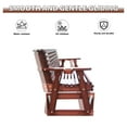 thumbnail image 6 of YTGLEN Patio Rocking Glider Bench, Wooden Outdoor Furniture with Cup Holders for Backyard, Garden, Porch, Dark Brown, 6 of 6