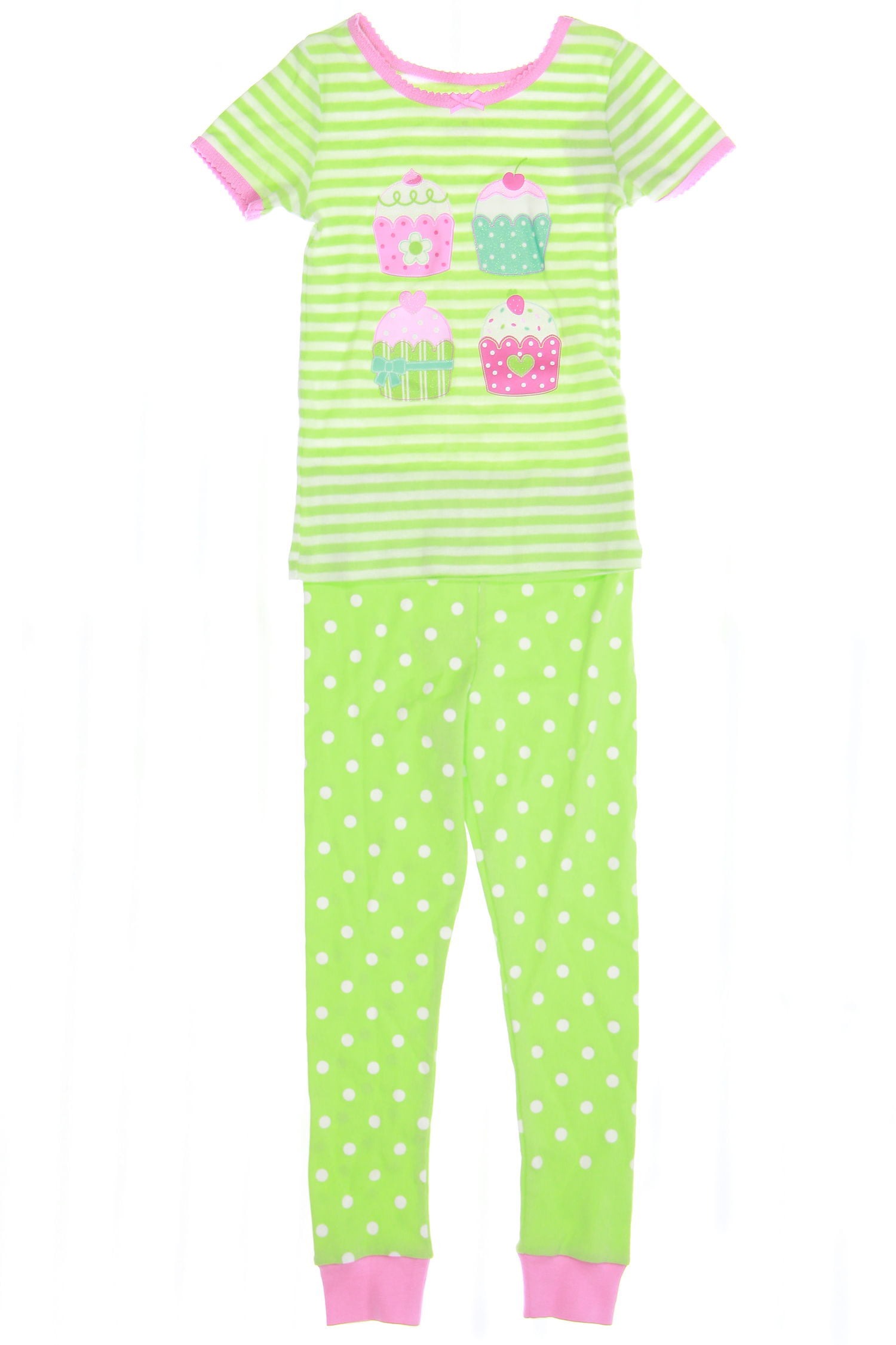 Little Me Girls 3T Pink Striped Frog Short-Sleeve Pajama Pants Set 