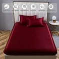 thumbnail image 5 of ANMINY Satin Sheets Twin 5-Pieces Silk Sheets Bed Sheet Set Deep Pocket Bed Flat Fitted Sheet, 5 of 7