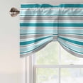 thumbnail image 5 of Minimalist Stripes Tie Up Valances Curtain, Adjustable Kitchen Teal Green Grey Horizontal Stripe Modern Valances for Windows Decor, Rod Pocket Short Curtains Set for Bedroom/Bathroom, 60"x18", 5 of 9