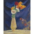 thumbnail image 2 of Henri Lebasque 20x24 Gold Ornate Framed and Double Matted Museum Art Print Titled - Anemones Vase on a Blue Background (1912), 2 of 4