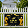 thumbnail image 7 of Black Background Happy Birthday Banner with Golden Crown Balloons and Bunting Party Decors Backdrop Photography Props for Birthday Party Celebration Photo Booth Event Decor, 7 of 7