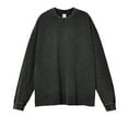 thumbnail image 2 of zfwon Mens T Shirt Unisex Vintage Washed Distressed Tops Oversized Solid Color Long Sleeve Pullover Round Neck Sport Tees Daily Wear Tops Basic Bottoms Sweatshirts, 2 of 7