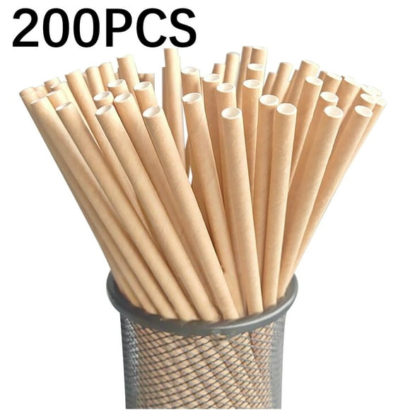 onlyliua Promoción de Temporada Pajitas de Papel Desechables para Decoración de Tartas, Postres y Fiestas (200 Unidades)