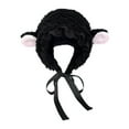 thumbnail image 2 of rygai Ladies Hat Photo Prop Sheep Ear Decor Solid Color Fluffy Thick Keep Warm Windproof Adjustable Winter Hat for Students,Black, 2 of 7