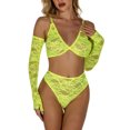 thumbnail image 4 of Ropa interior sexy Traje divertido de encaje ajustado Flores sexy Pijama de manga larga transparente Fridja  nalpqowj10282, 4 of 8