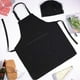thumbnail image 5 of Disfraz de chef SATINIOR para mujer y hombre con delantal y gorro de chef, color negro, 5 of 6