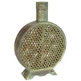 thumbnail image 4 of Nearly Natural Brown Wood/PVC Leather Open Weave Decorative Vase, Modern, 4 of 5