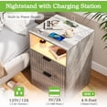 thumbnail image 5 of FANRAL Nightstand Set of 2,LED Nightstands with Charging Station,Fluted Design Bedside Table with RGB LED Lighting,Mid Century Modern Small Dresser with Storagee,Gray Night Stand, 5 of 8